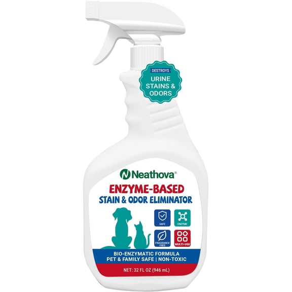 Stain & Strong Odor Eliminator, Enzyme Cleaner, Pet Odor Eliminator for Home - Carpet Stain Remover for Cats & Dog Pee - Urine Destroyer - Carpet Cleaner Spray Clear (Unscented)