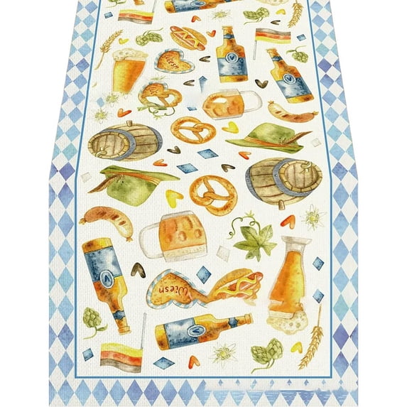 Stain resistant Tablecloth Oktoberfest Table Runner for Dining 3 33*228