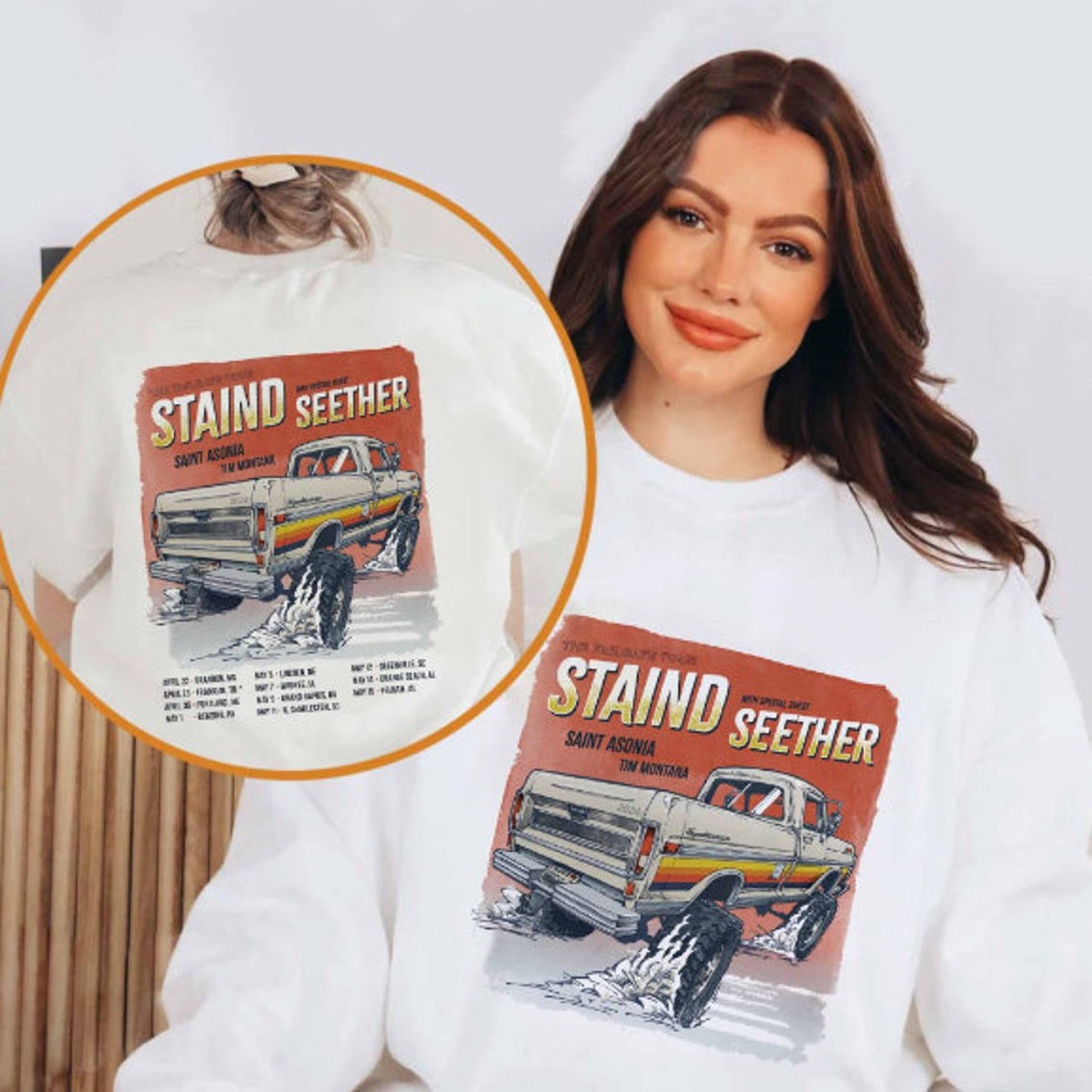 Staind 2024 Tailgate Tour Unisex WHITE Sweatshirt, Staind Band Fan