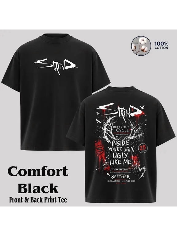Staind Break The Cycle Shirt, 25th Anniversary Tour Tee, Vintage Rock Band T-Shirt, Alternative Metal Music Gift