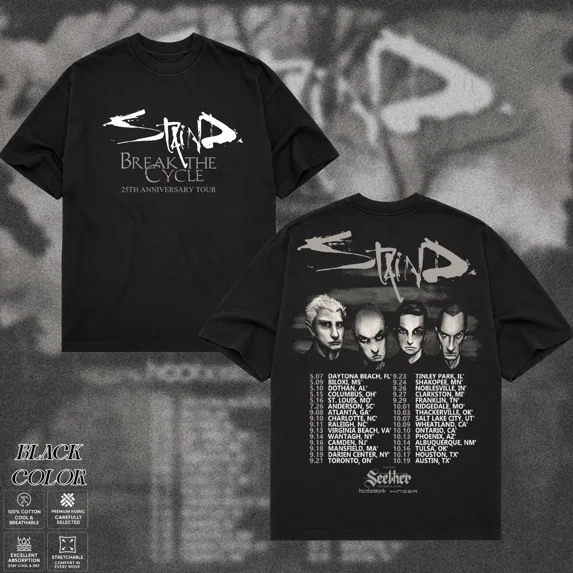 Staind Tour 2026 Tee, 25th Anniversary Break The Cycle T-shirt