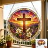 Stained Acrylic Puzzle Suncatcher 83 Pieces, 2mm Thick Scratch-Resistant Acrylic, Casts Rainbow Reflections, with Chain and Frame, Relaxing Craft for Adults Home Decor