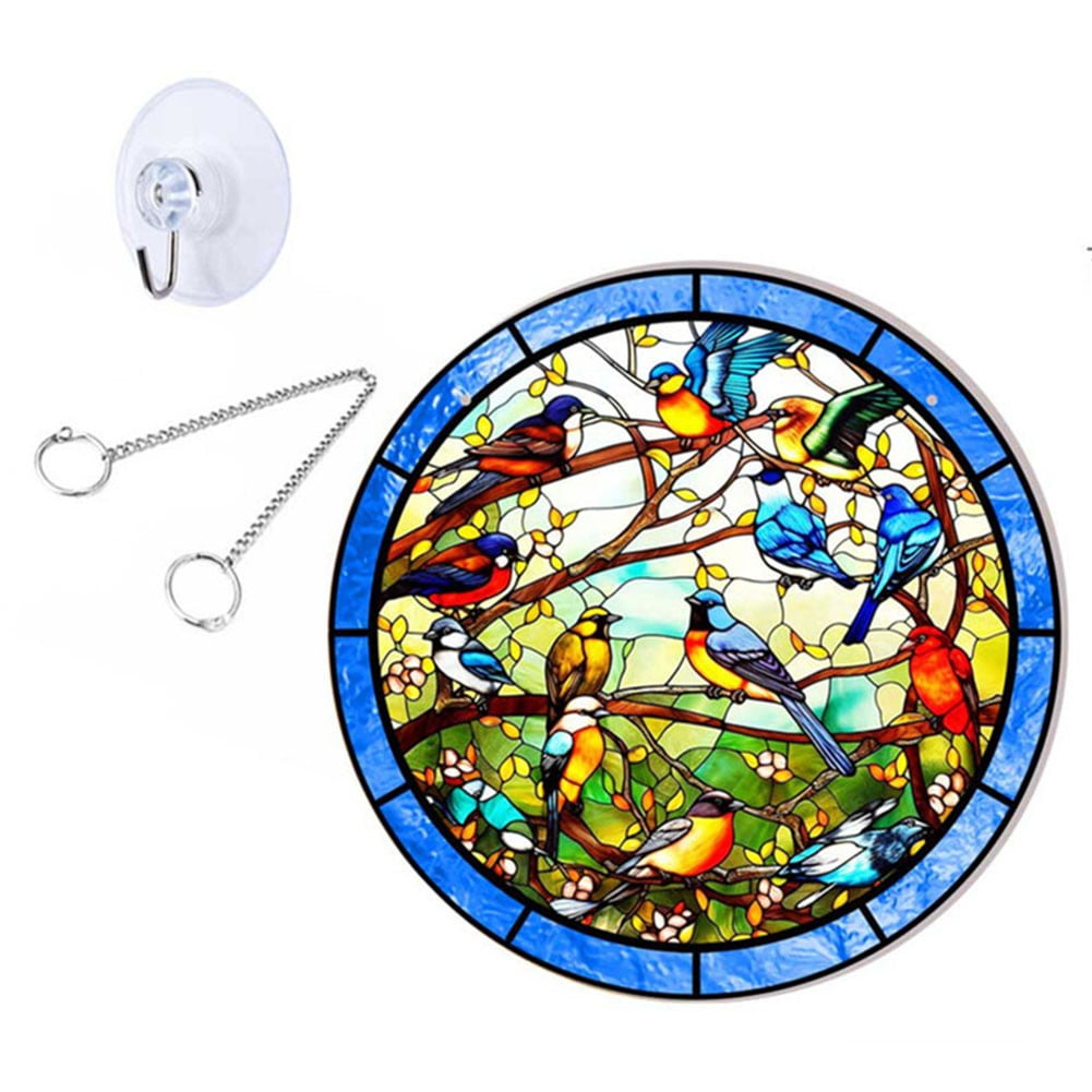 Stained Acrylic Suncatcher Window Hanging 7.87 inches Hummingbird