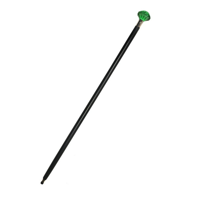 Green Stained Cut Glass Victorian Knob Cane Wooden Shaft Men Women Walking Stick Green Stained Cut Glass Victorian Knob Cane Wooden Shaft Men Women Walking Stick