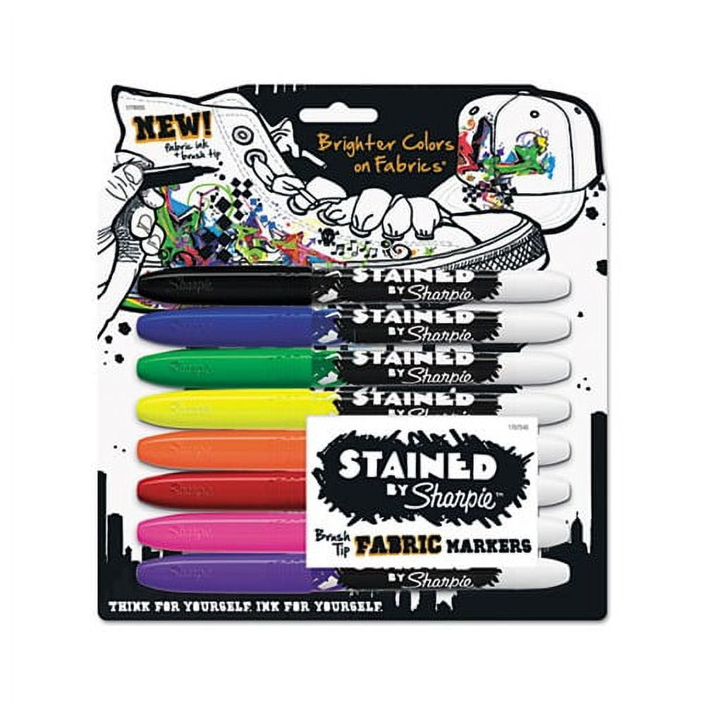 Sharpie Stained Permanent Fabric Marker Assorted 8/Pack