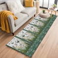 thumbnail image 1 of Stained Glass 2'x6' Runner Rugs for Hallway Kitchen Bedside Non Slip Washable, Butterfly Flowers Spring Watercolor Plant Entryway Rug Runners with Rubber Backing, Long Carpet Runner for Laundry Room, 1 of 8