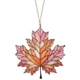 thumbnail image 1 of Stained Glass Acrylic Maple Leaf Hanging Ornament, Fall Window Suncatcher, Harvest Halloween Home Porch Decor, 1 of 6