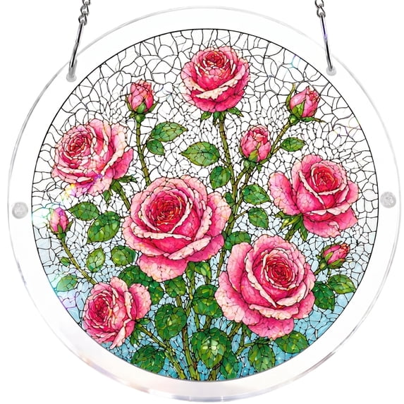 Stained Glass Acrylic Puzzle Suncatcher, DIY Hanging Ornament With Chain, Window Decor For Home & Garden