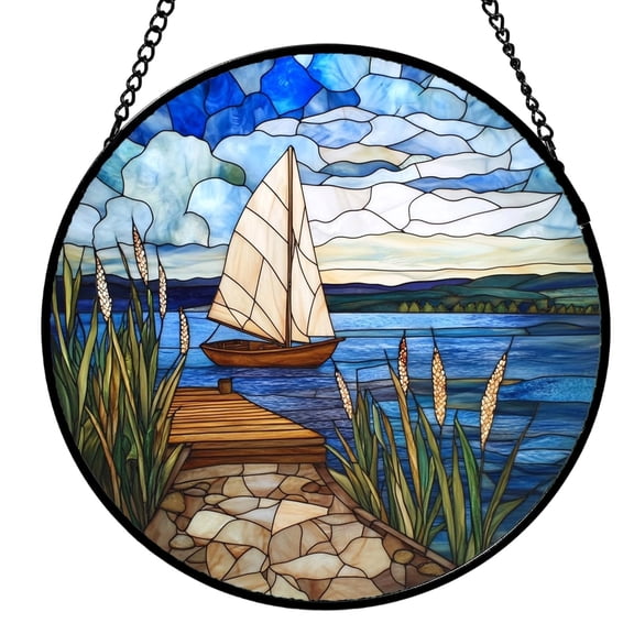 Stained Glass Acrylic Puzzle Suncatcher Window Hanging – 2D Colorful Light Catcher Pendant for Garden, Kitchen, Sunroom, Home Decor – Unique Birthday Gift for Adults Women Men Mom