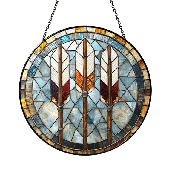 Stained Glass Arrows Suncatcher Boho Window Hanging Gift for Archery Lovers