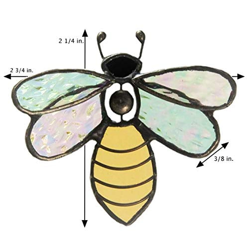 Stained Glass Bee Ornament  Suncatcher  Decorative Bee Gift for Garden Lovers, Beekeeper Gift, Window Dcor, Spring & Summer Accent - J Devlin Glass Art ORN 175