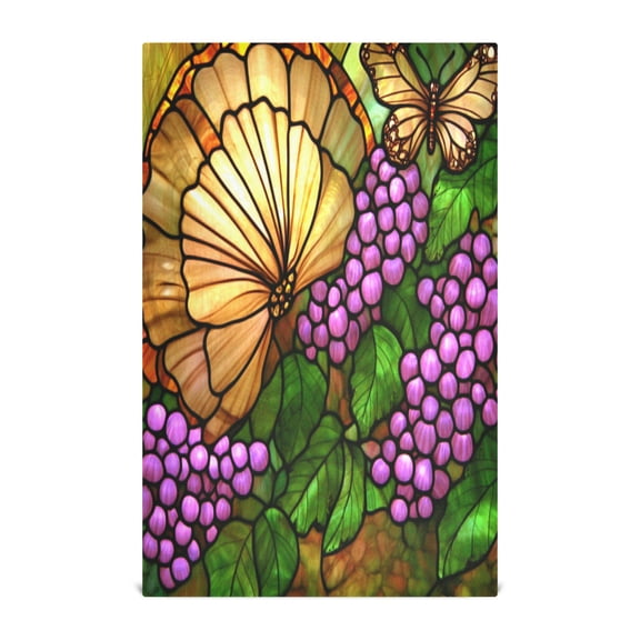 Stained Glass Butterfly Decorative Waffle Towel Kitchen Dishcloth 28x18in Multi-Use Tea Towel