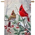 thumbnail image 1 of Stained Glass Cardinal Red Birds Garden Flag Spring Summer Yard Flag Fall Floral Decorative Yard Flags for Outside 28x40 Double Sided Large Seasonal Lawn Flags Rustic Outdoor Decor, 1 of 4