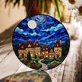 thumbnail image 1 of Stained Glass Castle Suncatcher, Fairytale Window Decor, 3.5 in, 1 of 3
