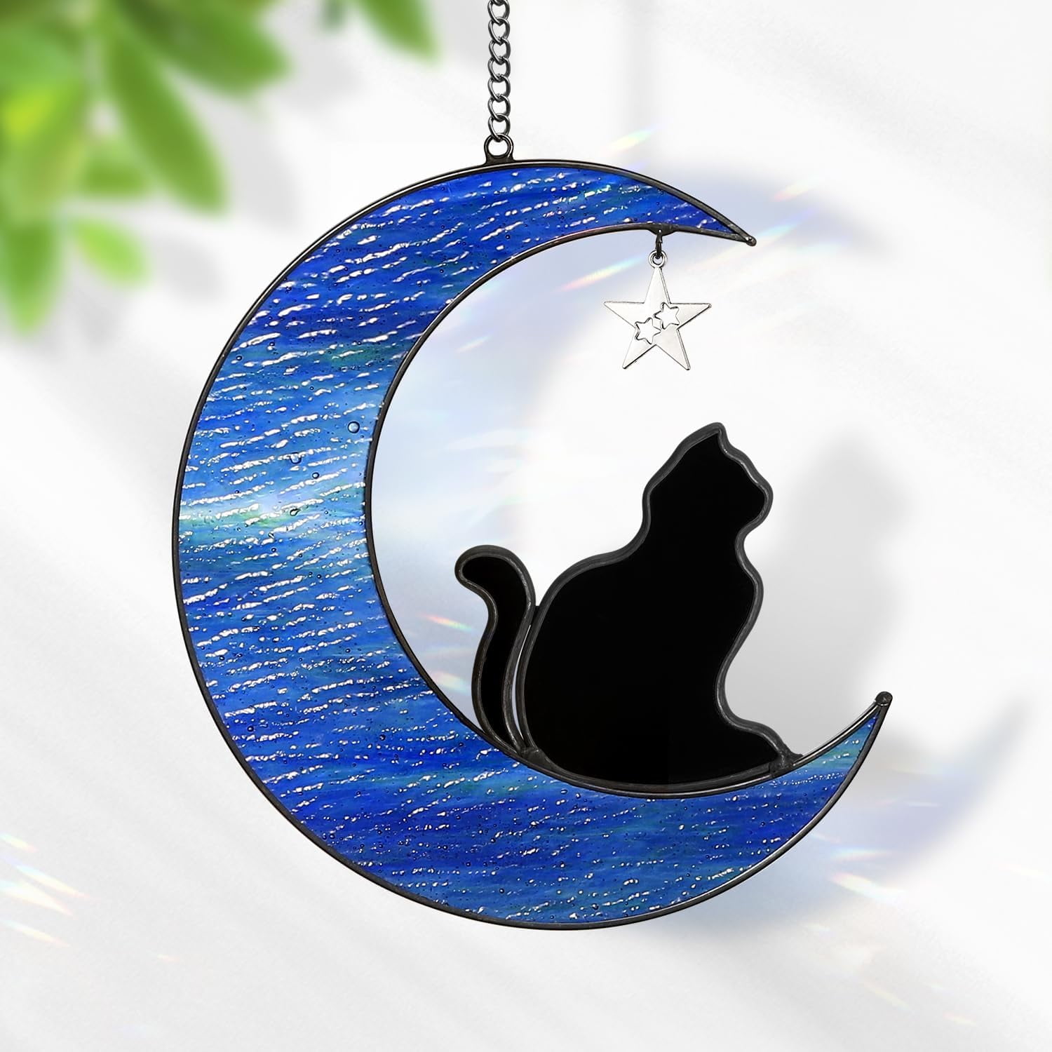 Stained Glass Cat Suncatcher for Window Hanging Stained Glass Cat on ...