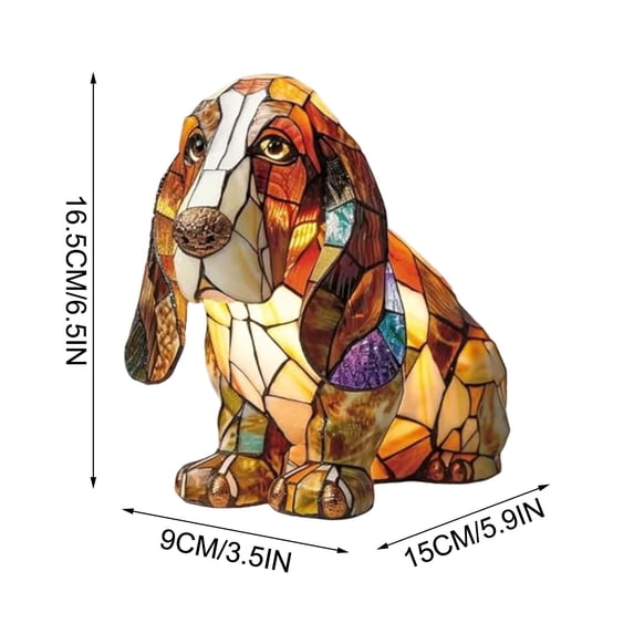 Stained Glass Cat Table Lamp - Resin Shaped Night Light, Handmade Decor for Home, Bedroom, Living Room
