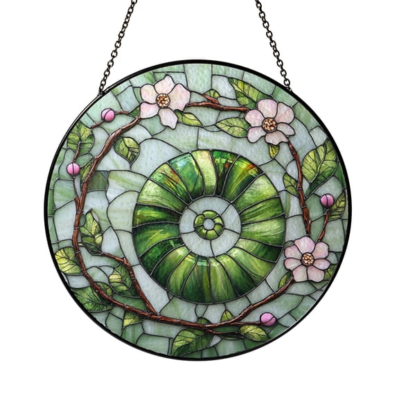 Stained Glass Caterpillar Suncatcher Window Hanging, Cute Nature Inspired Window Decor