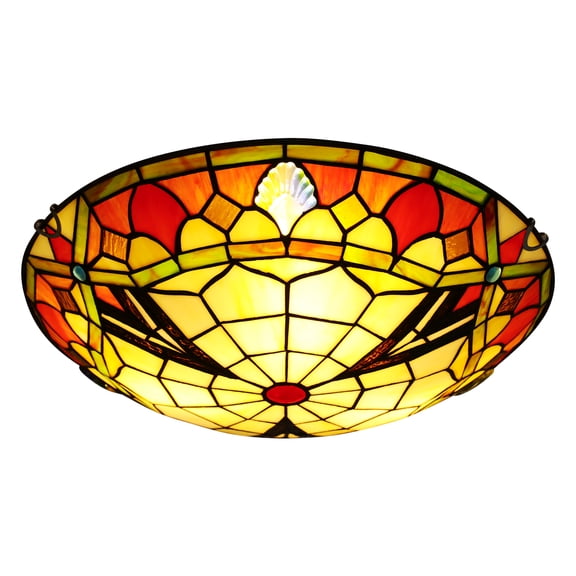 Stained Glass Ceiling Light, Ceiling Light Fixture for Indoor 15.74*4.72in