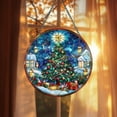 thumbnail image 1 of Stained Glass Christmas Tree Window Hanging Decoration, Festive Holiday Ornament Wall Art for Home, 1 of 5