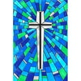 thumbnail image 1 of Stained Glass Cross Garden Flag, 1 of 1