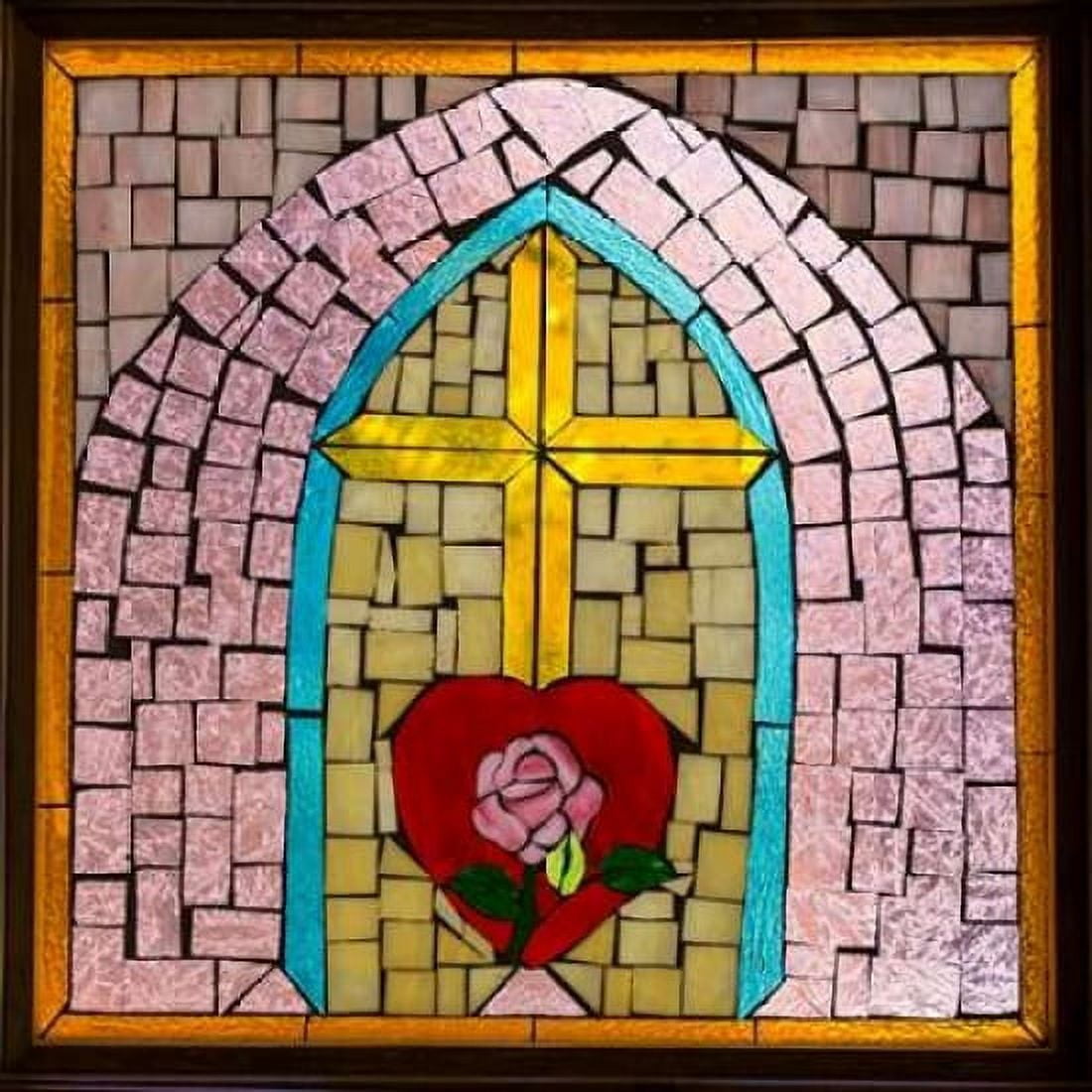 Stained Glass Cross IV Canvas Art - Kathy Mahan (24 x 24)