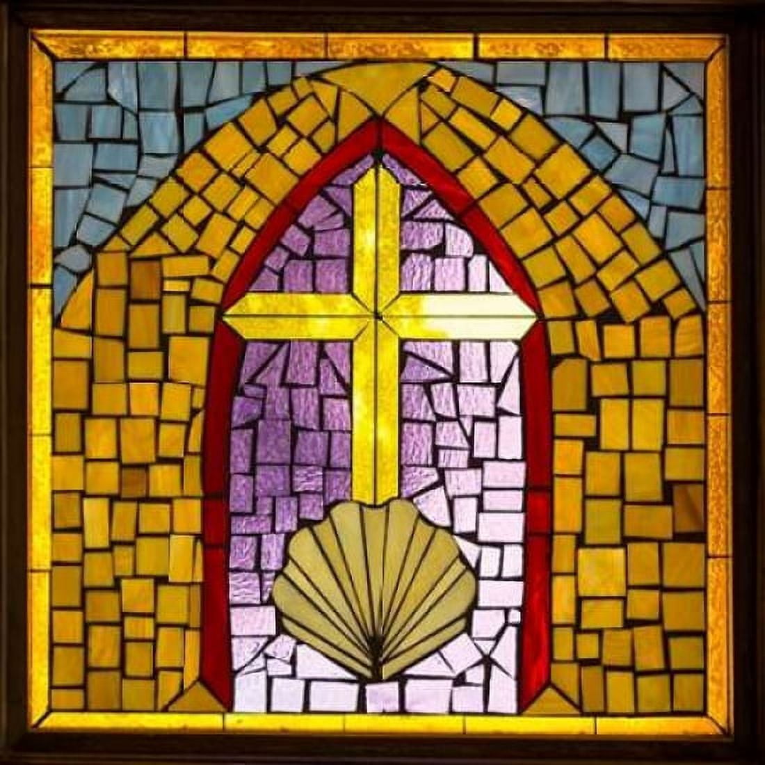 Stained Glass Cross VI Canvas Art - Kathy Mahan (24 x 24)