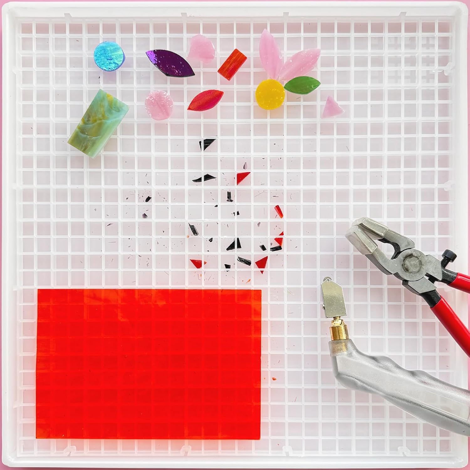 Stained Mat Stained Glass Cutting Mat with Tray, Great for Scoring and Cutting ...