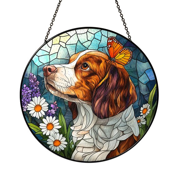 Stained Glass Dalmatian Tribute Window Decor, Gentle Pet Memory Suncatcher for Calm Interiors