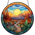 thumbnail image 1 of Stained Glass Desert Window Hanging, Suncatchers for Windows Diamond Textured Glass Desert Decorative Hanging Ornaments Stained Glass for Art Suncatcher Window Panel Gift Home Decor (B), 1 of 5