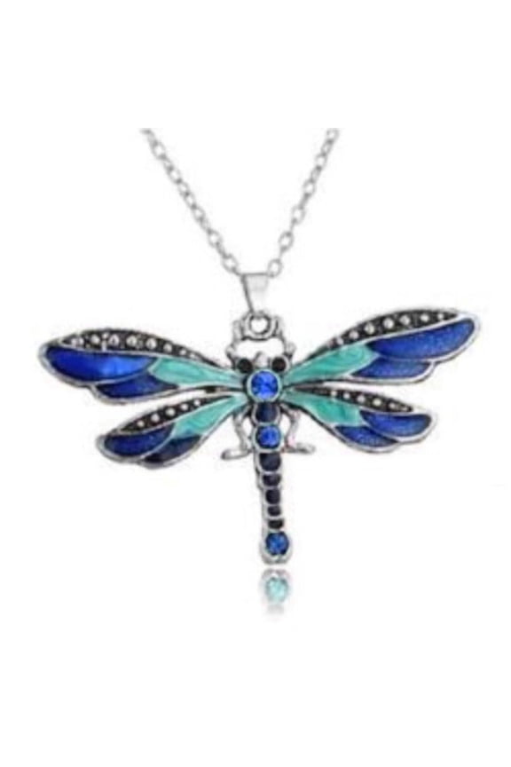 Stained Glass Dragonfly Necklace