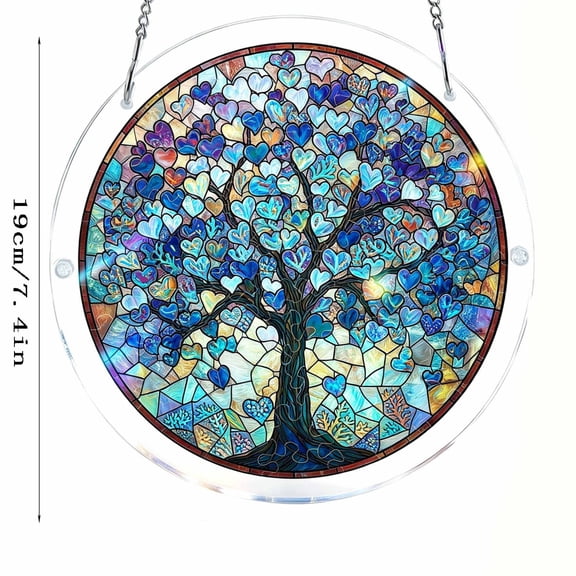 Stained Glass Effect Window Decor, DIY Acrylic Puzzle Suncatcher Hanging, Vibrant Light Refractor for Home Office Porch, Thoughtful Mother's Day or Thank You Gift Idea