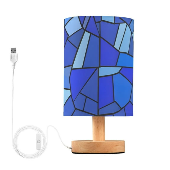 Stained Glass European Union Flag Table Lamp with USB Port LED Warm Light Lamp Night Light Home Decor