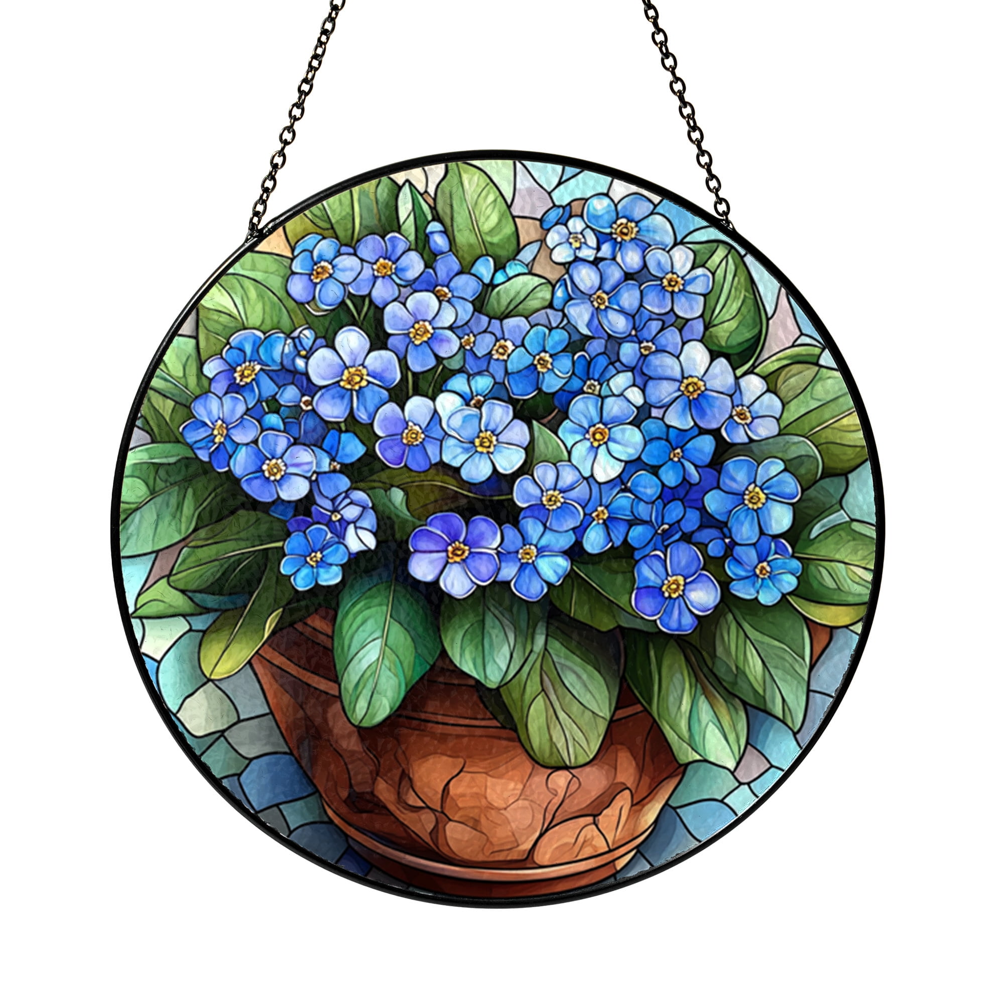 Window Flower Glass Stained Glass Flower Ornament, Bright Garden Window Decoration Gift ...
