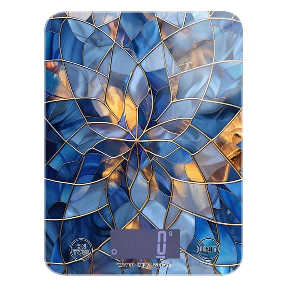 Stained Glass Food Scale Digital Kitchen Scale Waterproof Grams Ounces lbs for Weight Loss