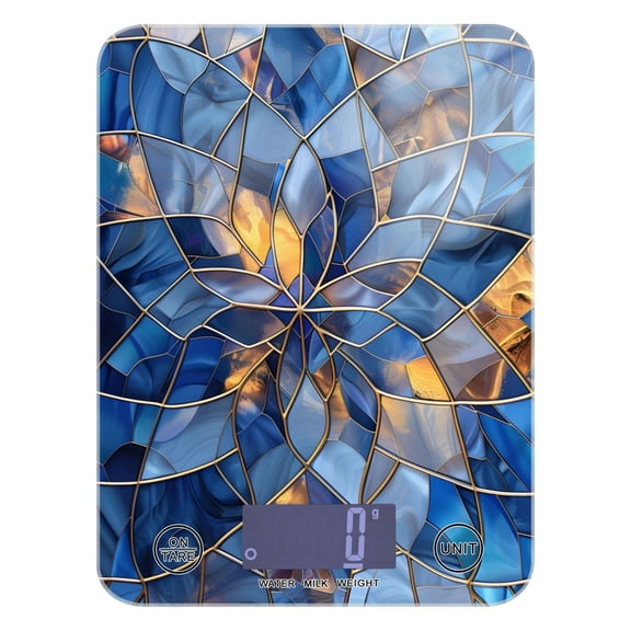 Stained Glass Food Scale Digital Kitchen Scale Waterproof Grams Ounces lbs for Weight Loss