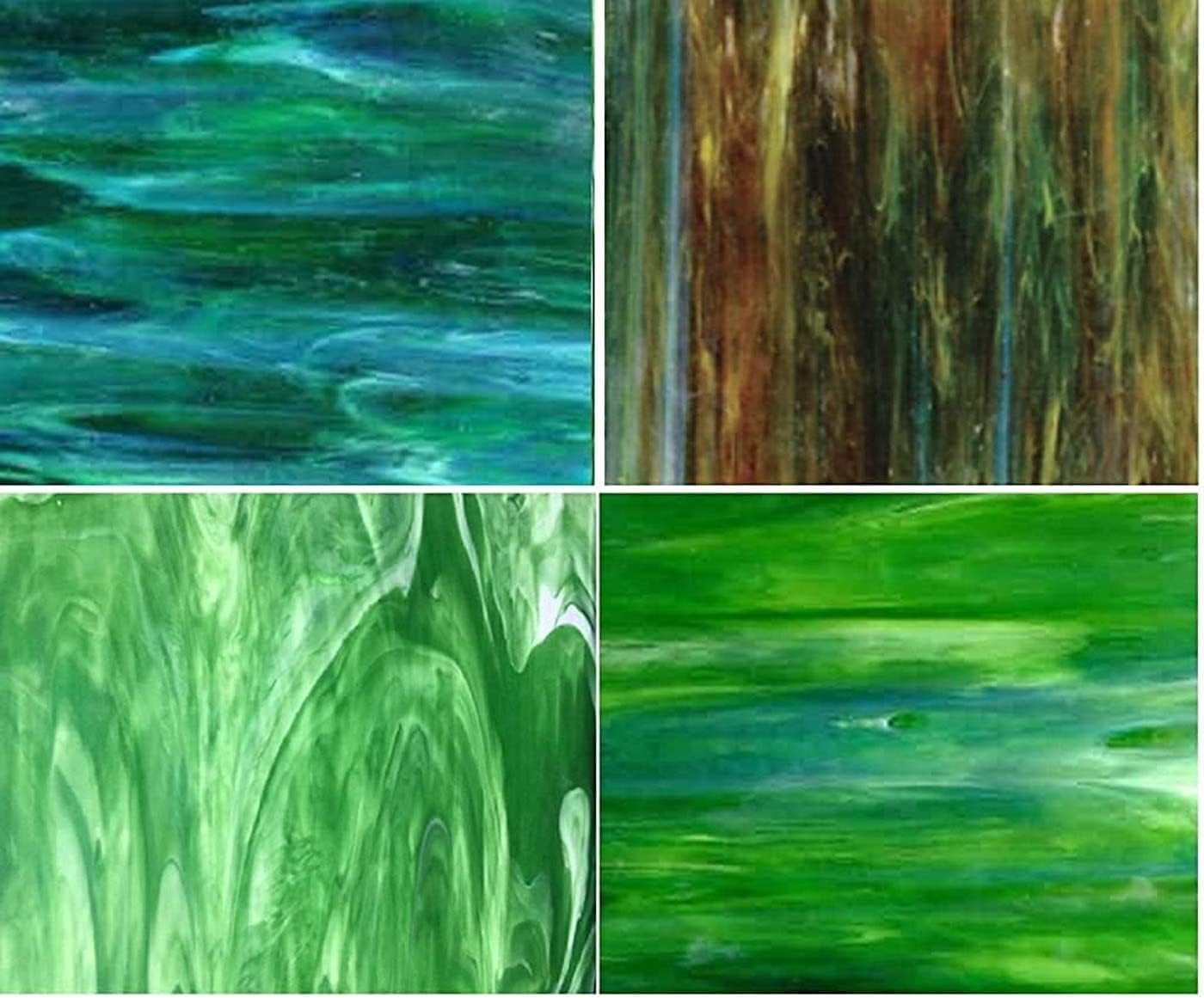 10" X 8" Stained Glass Variety Pack - 8 Pieces Of Assorted Colored Art Glass For Crafts