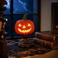 thumbnail image 1 of Stained Glass Halloween Pumpkin Table Lamp, Jack-O-Lantern Night Light, Vintage Style, USB Powered, Desktop Decorative Ornament (Pumpkin), 1 of 7