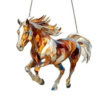 Stained Glass Horse Suncatcher, Handcrafted Window Hanging Art Decor, Unique Animal Ornament for Home or Office, Vibrant Colorful Sun Catcher Gift for Horse Lovers, Indoor Outdoor Decoration