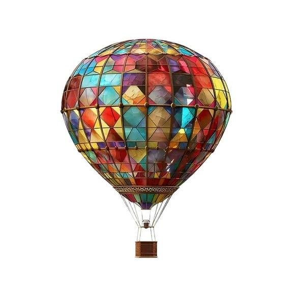 -, * Stained Glass Hot Balloon Hanging Decor, Acrylic Hanging