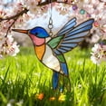 thumbnail image 1 of Stained Glass Hummingbird Suncatcher, Hand Cut Window Hanging Ornament, Decorative Light Catcher Art, Unique Decor for Home Window Living Room Wall Decoration, 1 of 8
