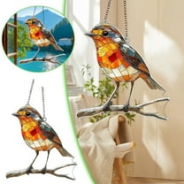 Stained Glass Hummingbird Suncatcher - Handcrafted Window Hanging Decor for Bird Lovers, Vibrant Sunlight Catcher Gift for Mom, Grandma & Home Decor