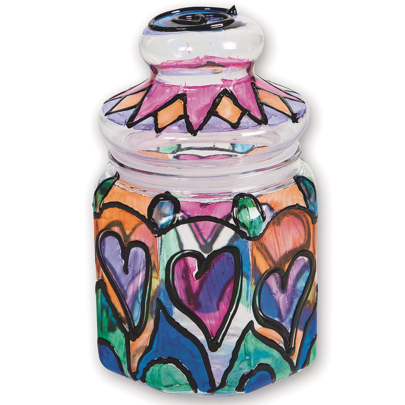 Colorful Stained Glass Effect Craft Jar Kit, Pack of 12