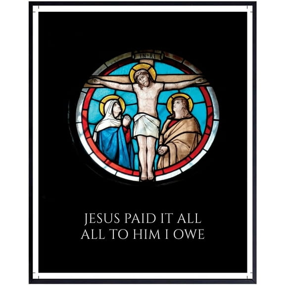 Stained Glass Jesus Wall Art - Modern Christian Decor Poster - Inspirational Religious Print for Home & Gift Ideas