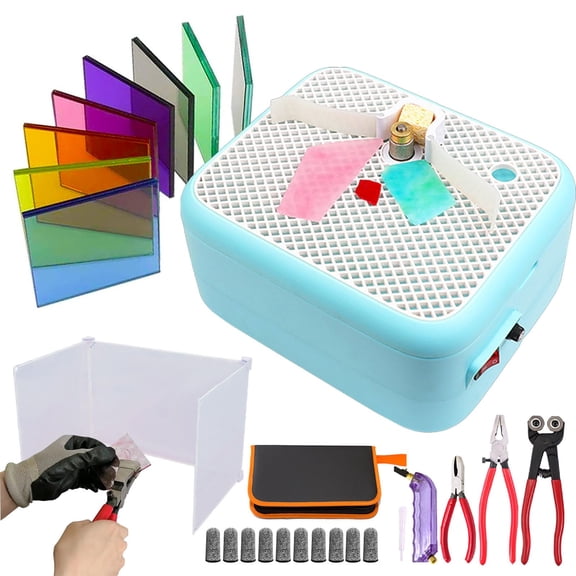Stained Glass Kit,2in1 Mini Stained Glass Grinder Machine-Grinding/Drilling,Stained Glass Tool Set with Glass Angle Grinder(Automatic Water/Large Work Surface)&Glass Cutt