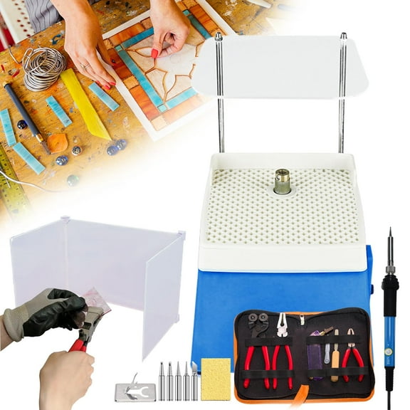 Tool Kit Automatic Add Water Stained Glass Grinder Kit,Stained Glass Grinder for Art DIY Grinding Shaping - Plane/Curve/Rounded Corner,Include 5/8''& 1" Grinder
