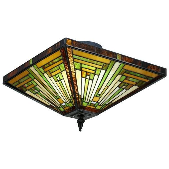 Stained Glass LED Ceiling Lamp Tiffany Chandelier Light Hallway Bedrooms 2 Lights