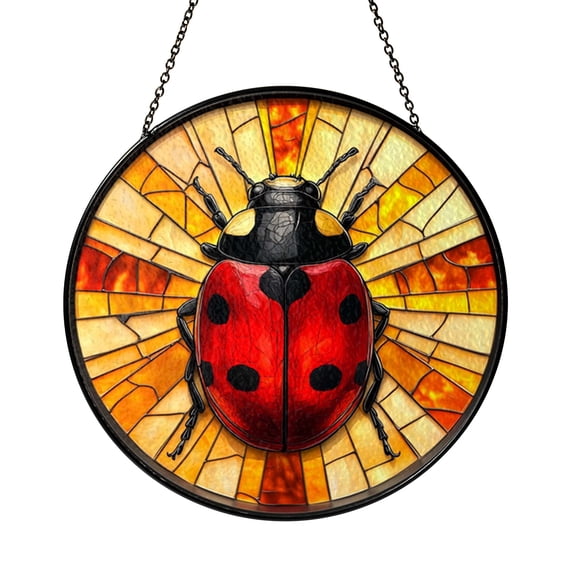 Stained Glass Ladybug Window Hanging Art2101