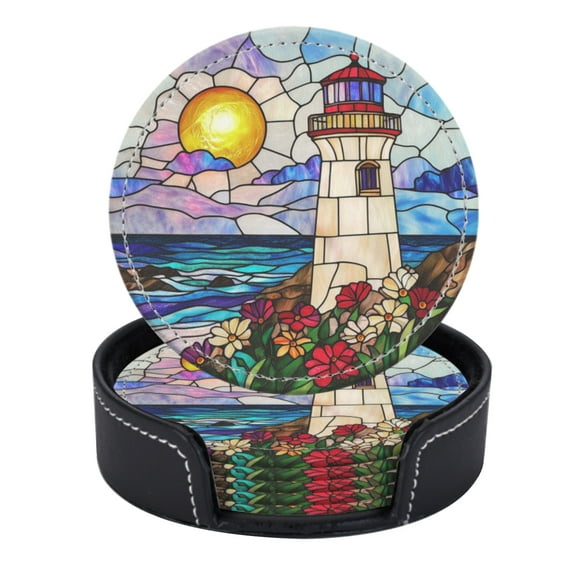 Stained Glass Lighthouse Clipart