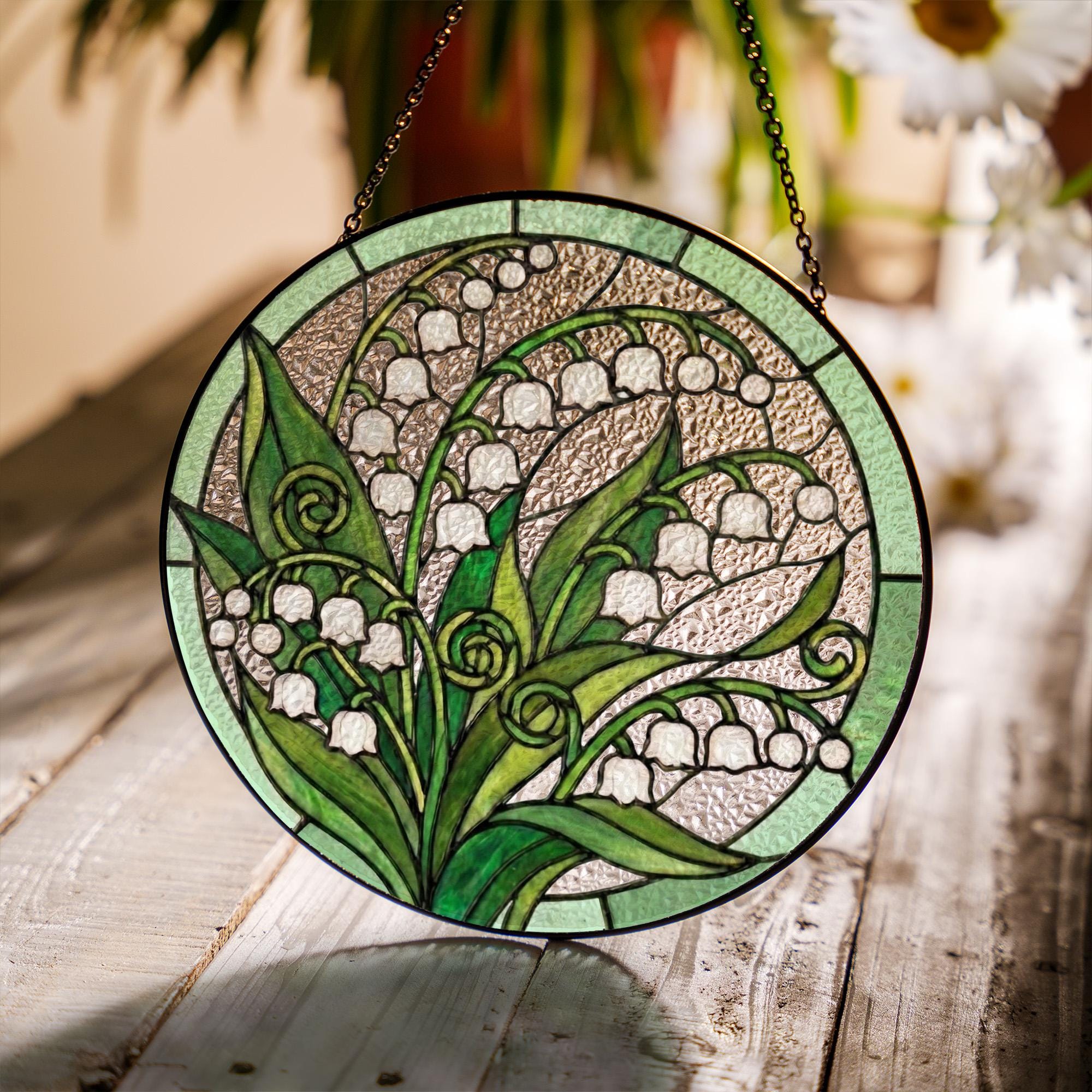 Stained Glass Lily Of The Valley Flower Suncatcher Mother's Day Gift ...