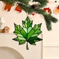 thumbnail image 1 of Stained Glass Maple Leaf Ornament, 3.14 inch Hanging Fall Window Decoration, Acrylic Xmas Tree Pendant, Handcrafted Suncatcher, Autumn Wall Accent, Festive Holiday Home Decor, Christmas Ornament, 1 of 3